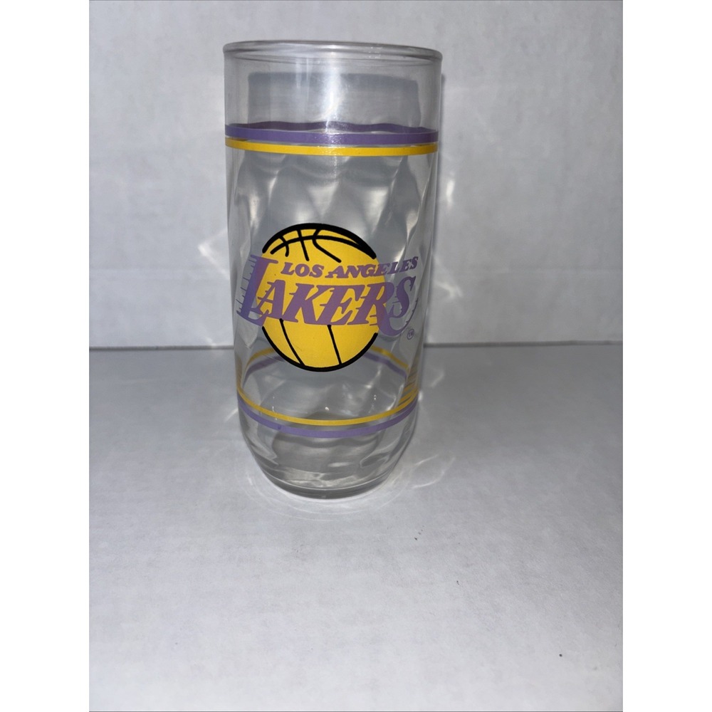 Los Angeles Lakers 16 oz Tall Glass Tumblers Vintage 80's LA‎ NBA
